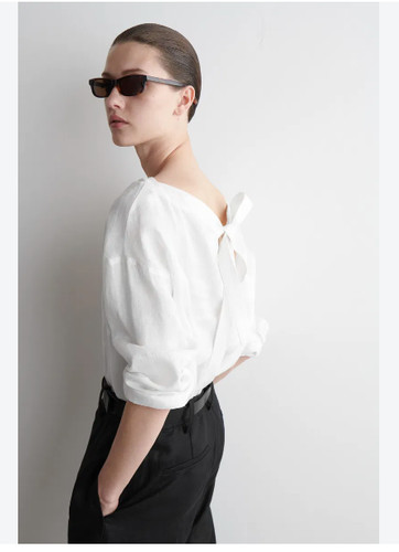 Cos weiße leinenbluse mit - cos,