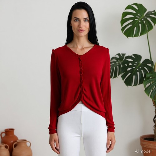 Roter cardigan indiska - cardigan,