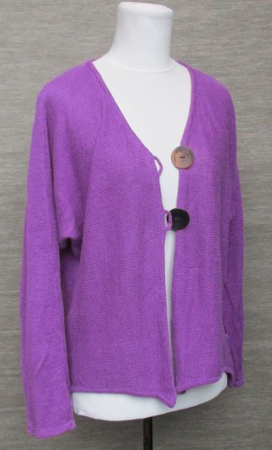 Damen leinen strickjacke xl - leinen, gr