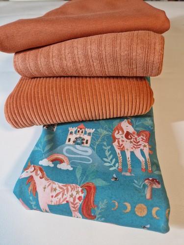 Stoffpaket einhorn jersey - stoffpaket,