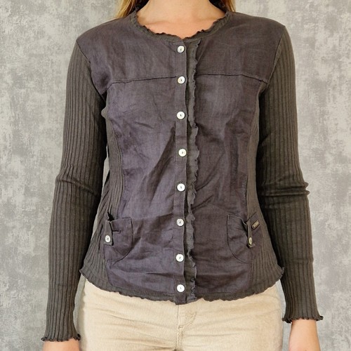 100 leinen strickjacke maloko - leinen,