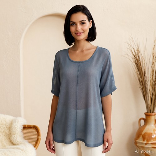 Lagenlook bluse blau - lagenlook,